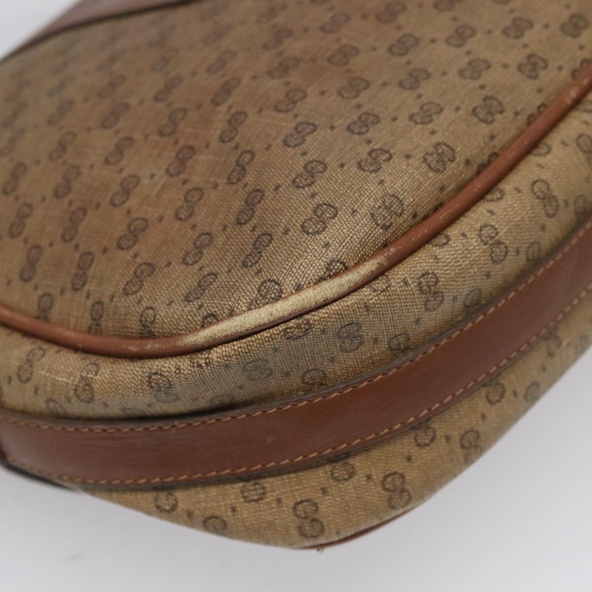 Gucci Micro Small Gg Canvas Brown Canvas Shoulder Bag (Pre-Owned)