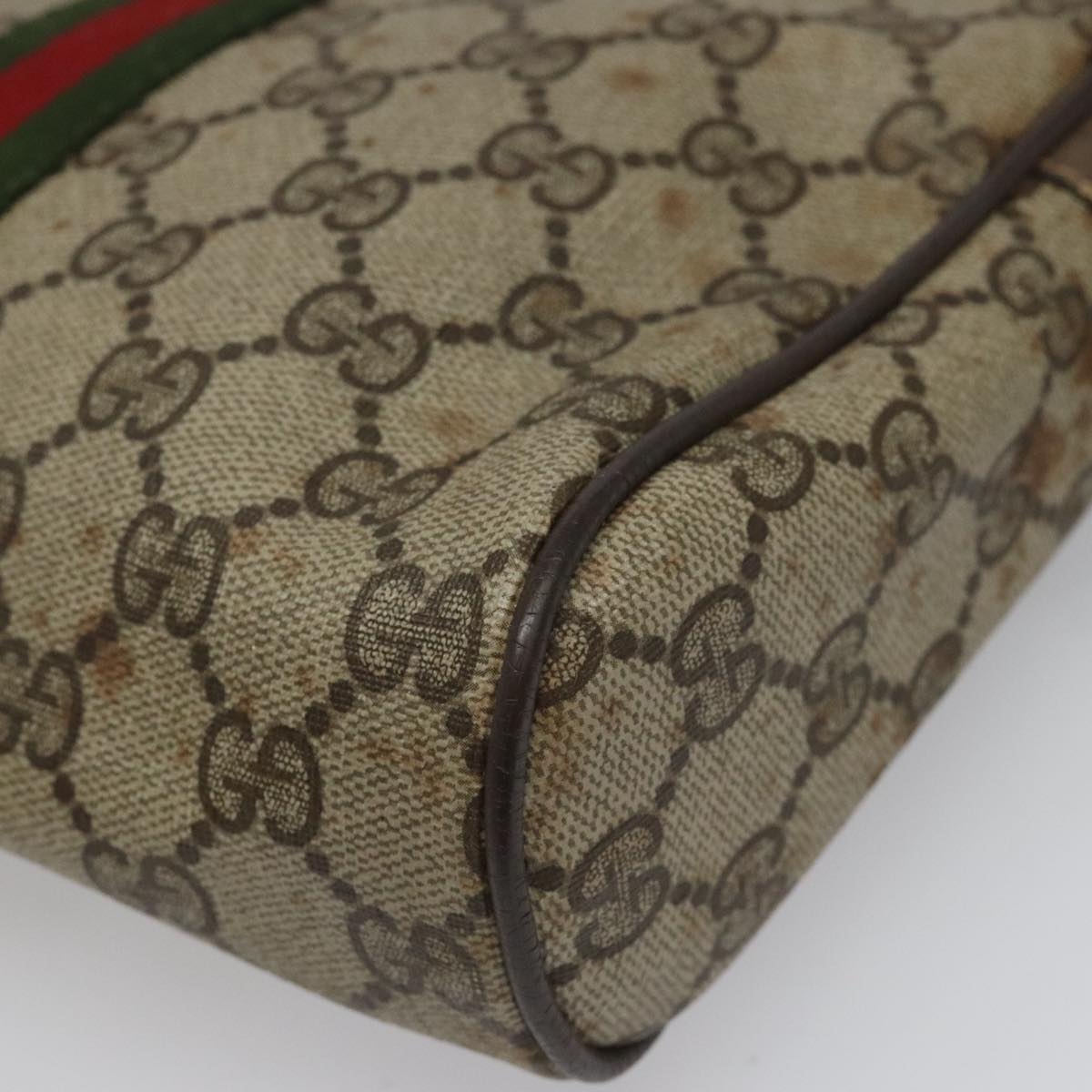 Gucci Ophidia Beige Canvas Clutch Bag (Pre-Owned)
