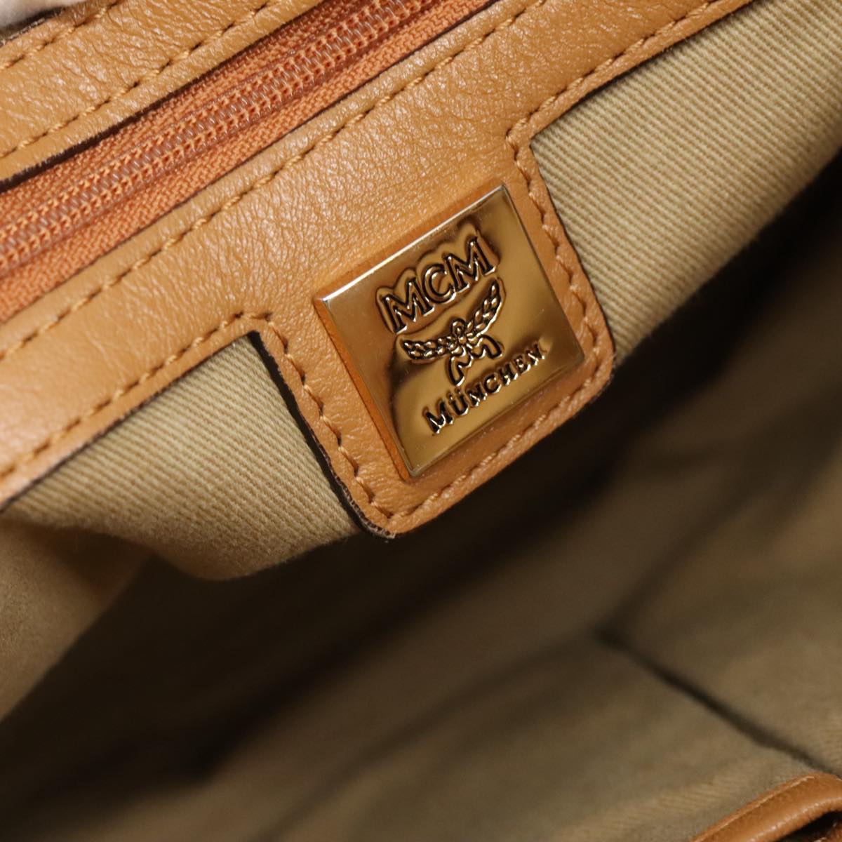 MCM Visetos Brown Canvas Tote Bag (Pre-Owned)