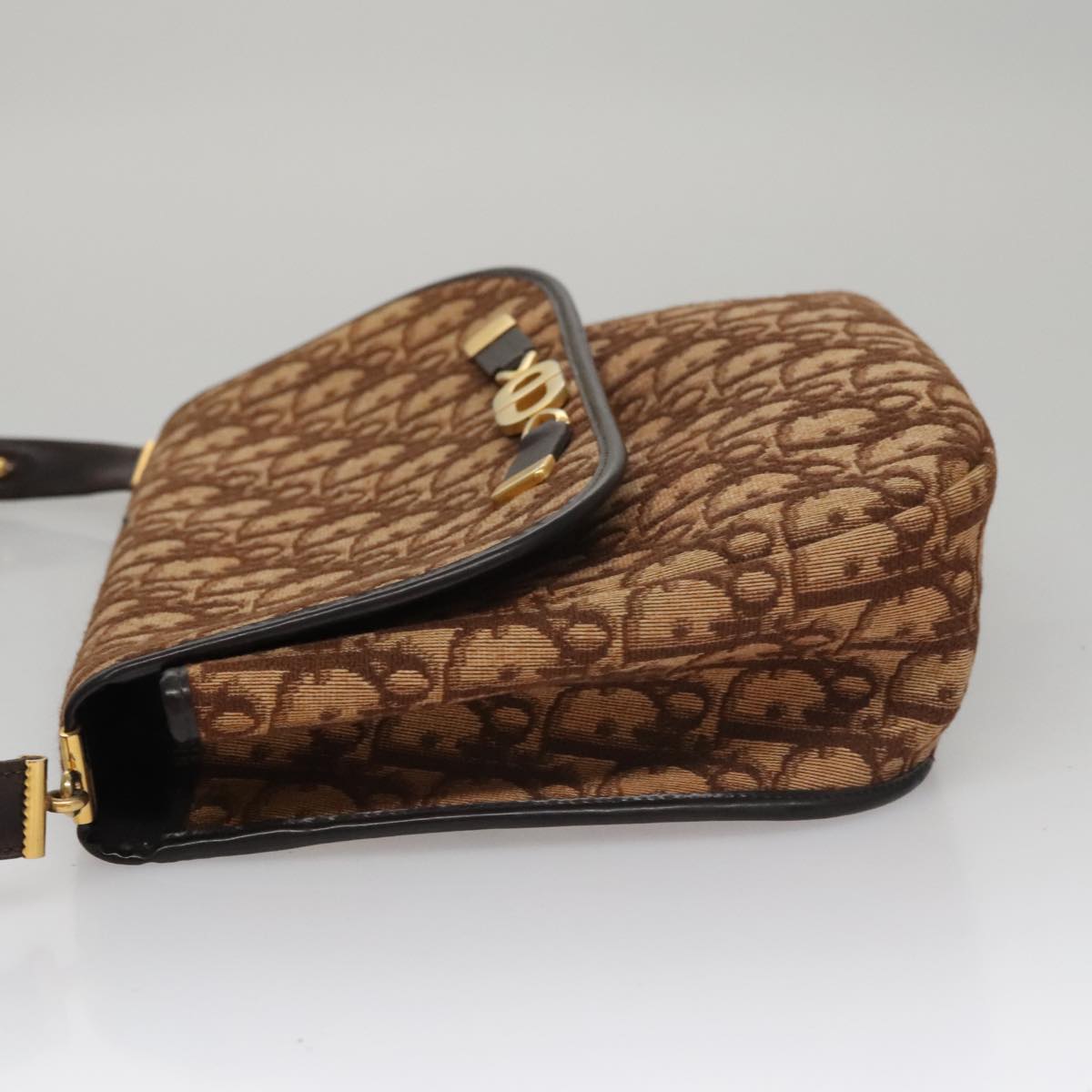 Dior Trotter Brown Canvas Shoulder Bag (Pre-Owned)