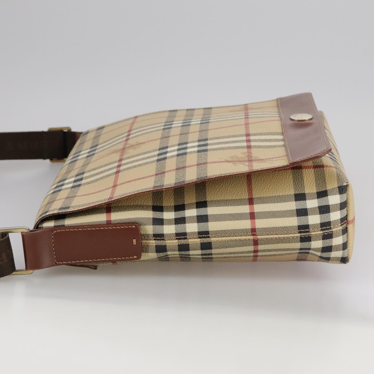 Burberry Nova Check Beige Canvas Shoulder Bag (Pre-Owned)