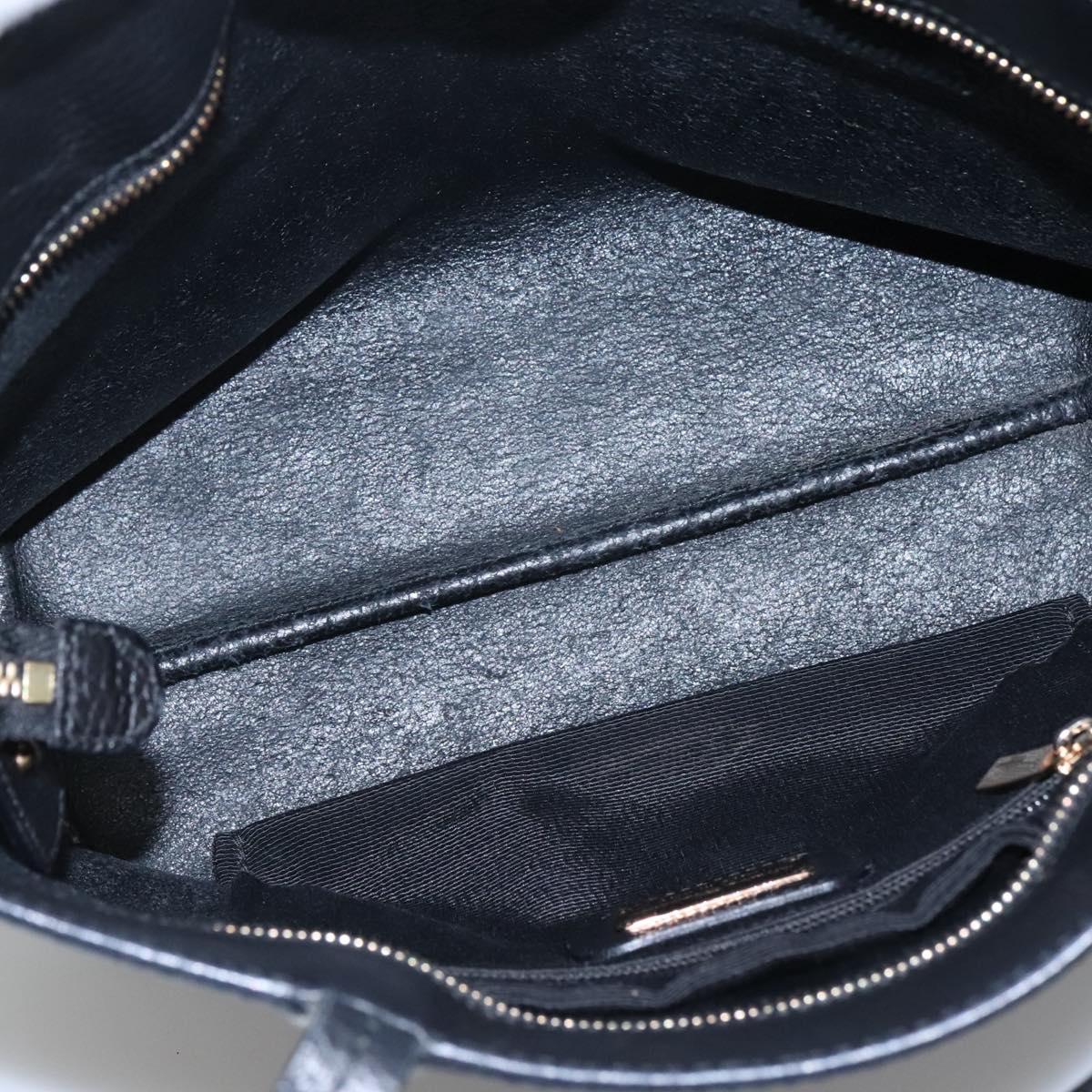 Salvatore Ferragamo Gancini Black Leather Handbag (Pre-Owned)