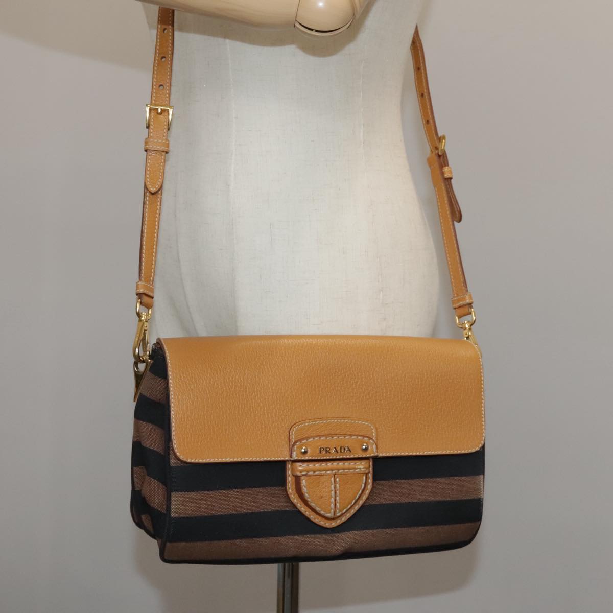 Prada Canapa Multicolour Canvas Shoulder Bag (Pre-Owned)