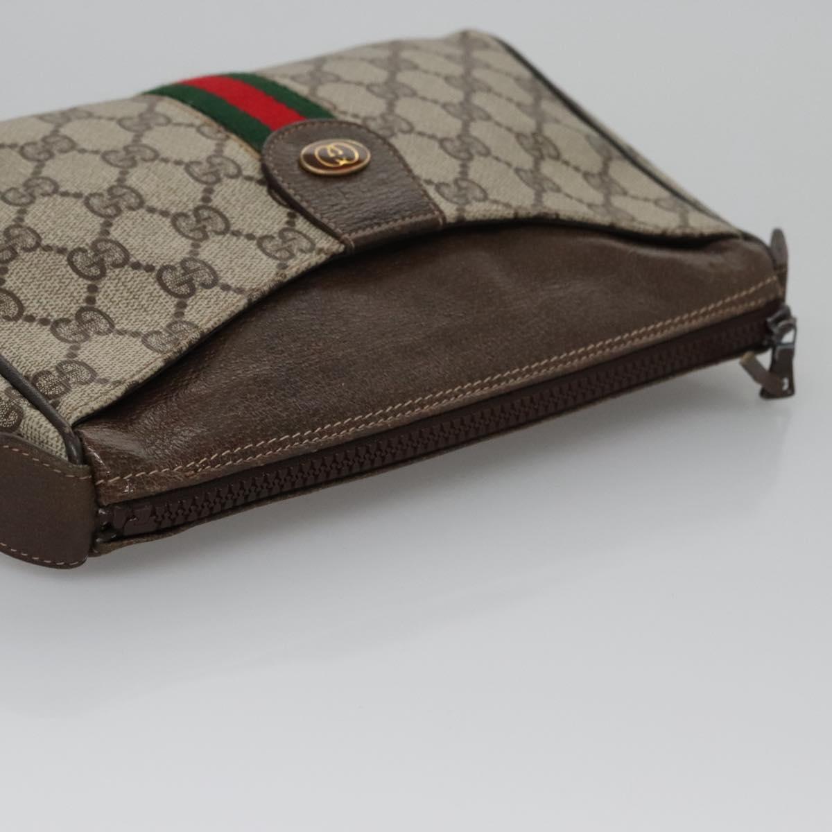 Gucci Ophidia Beige Canvas Clutch Bag (Pre-Owned)