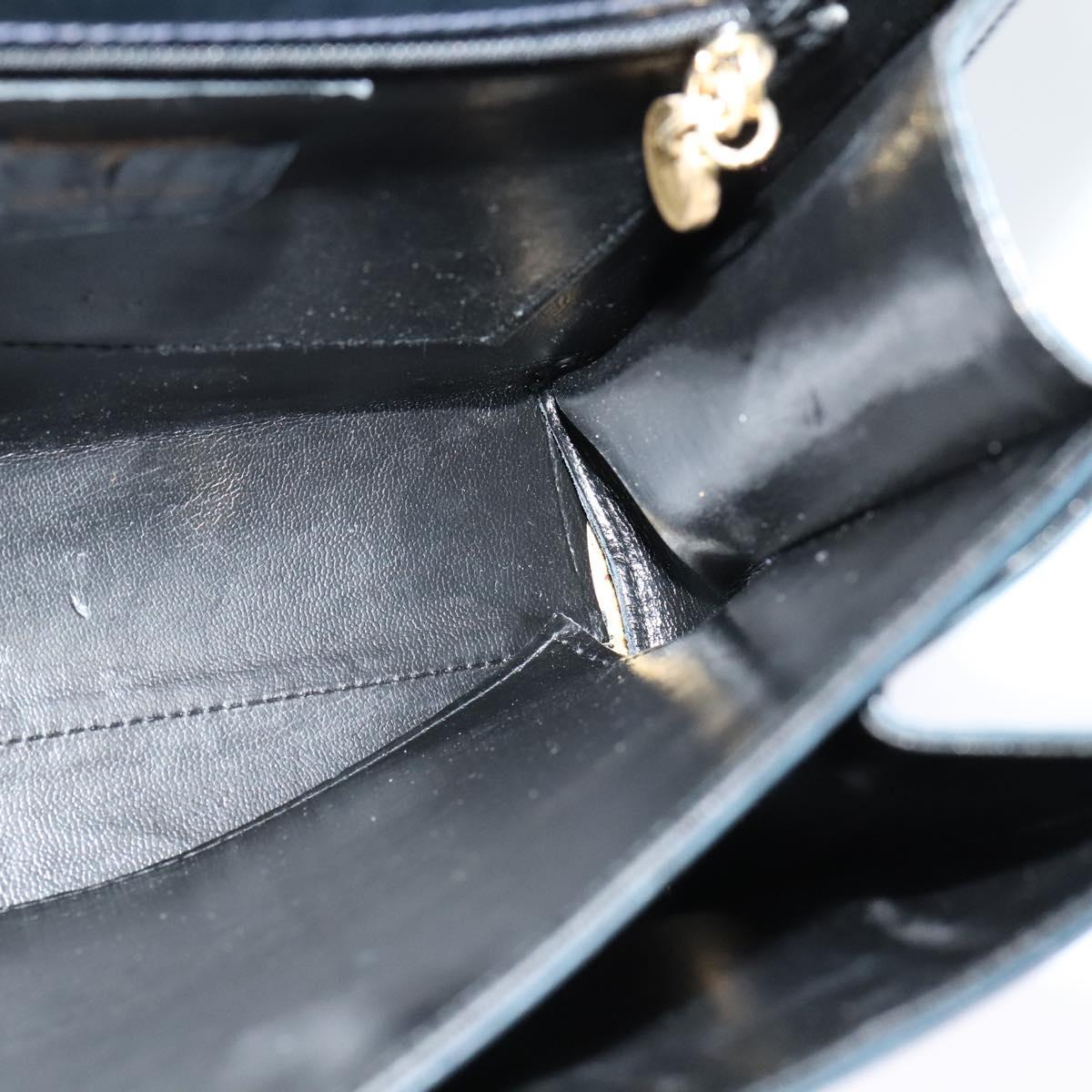Salvatore Ferragamo Gancini Black Leather Handbag (Pre-Owned)