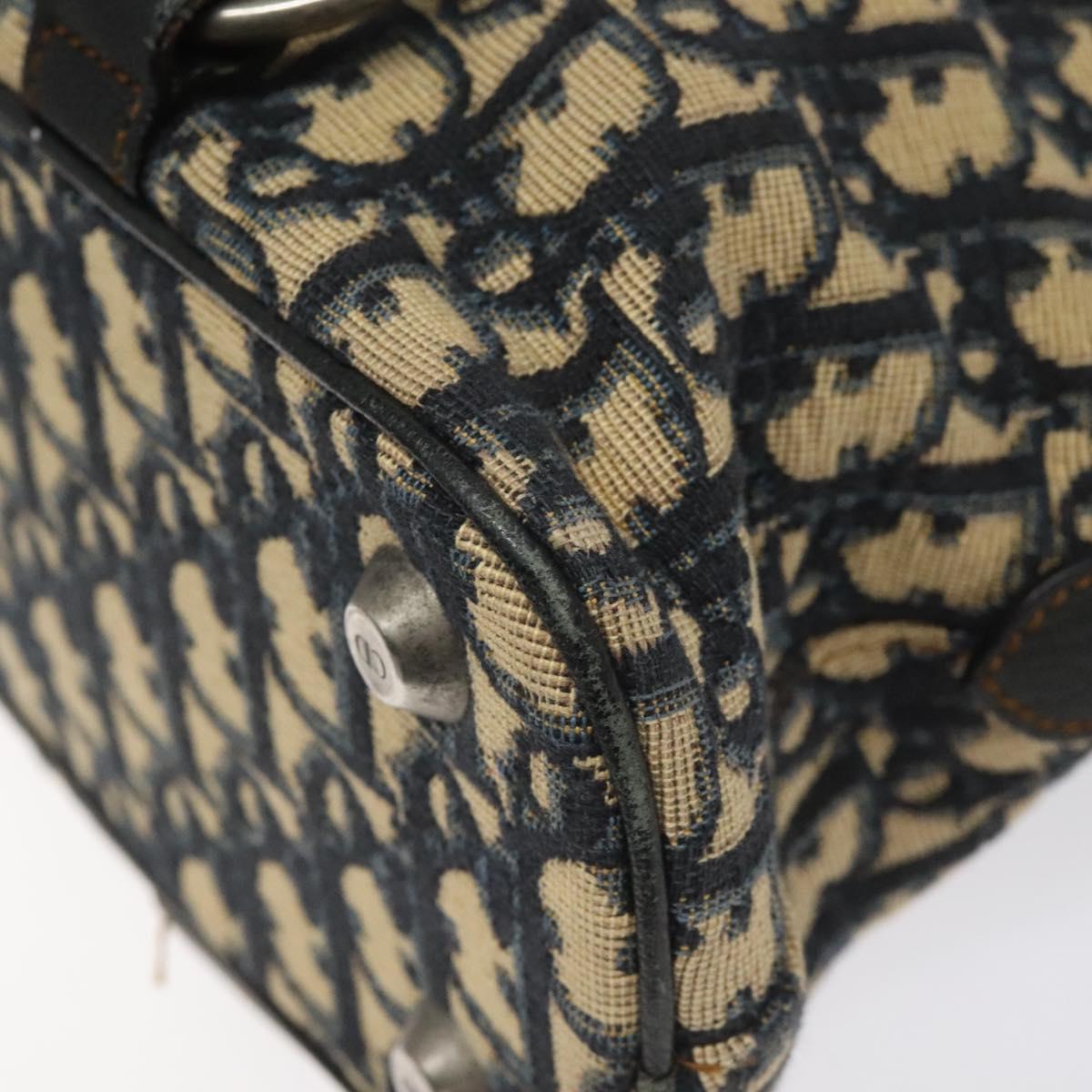 Dior Trotter Navy Canvas Handbag (Pre-Owned)