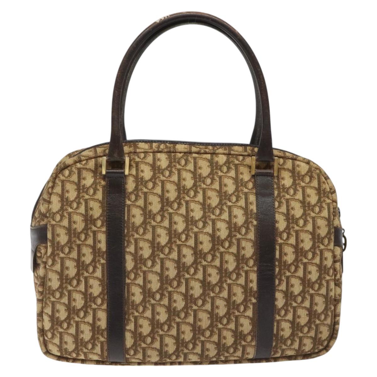 Dior Trotter Brown Canvas Handbag (Pre-Owned)