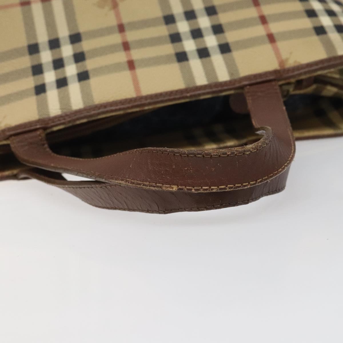 Burberry Haymarket Beige Canvas Handbag (Pre-Owned)