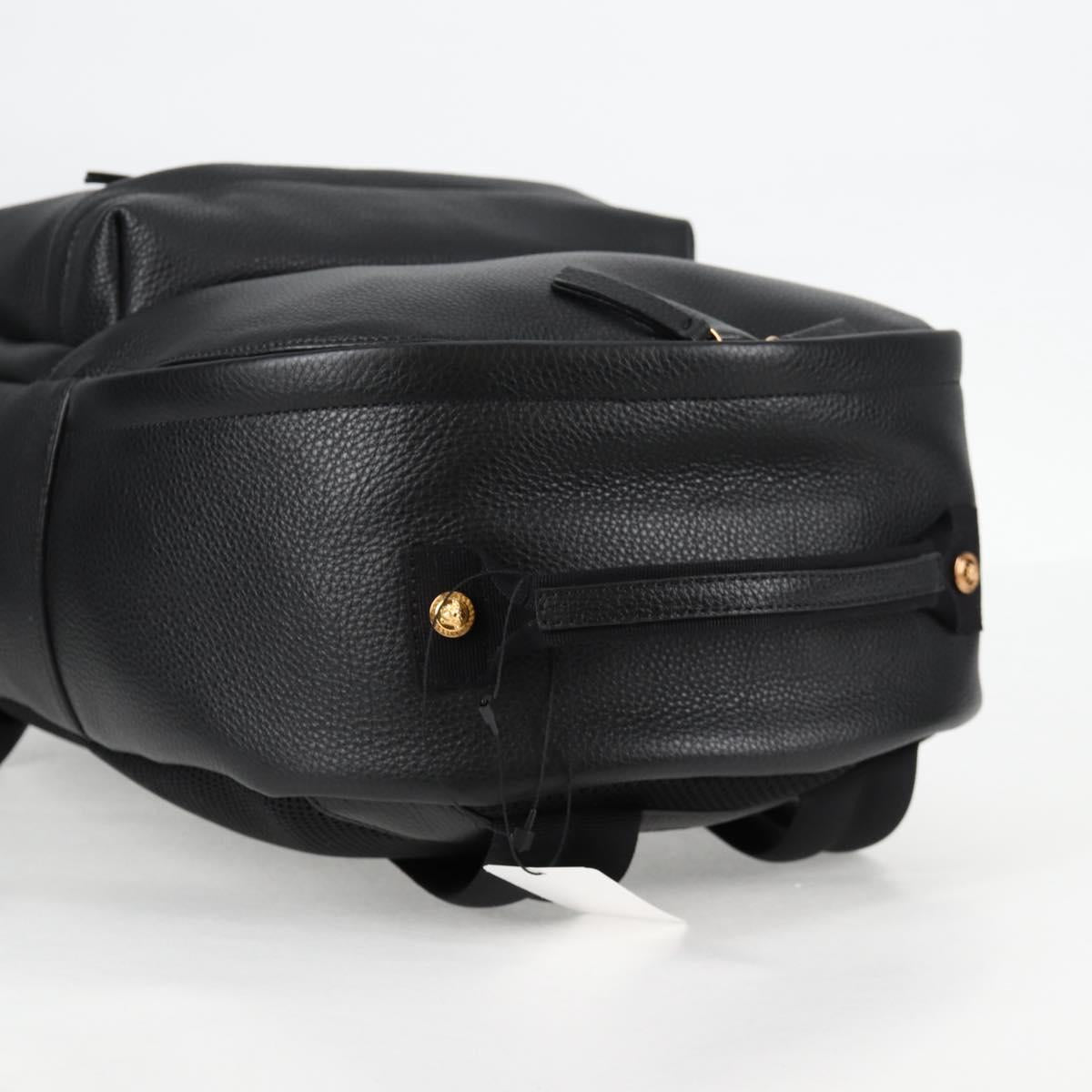 Versace Medusa Black Leather Backpack Bag (Pre-Owned)