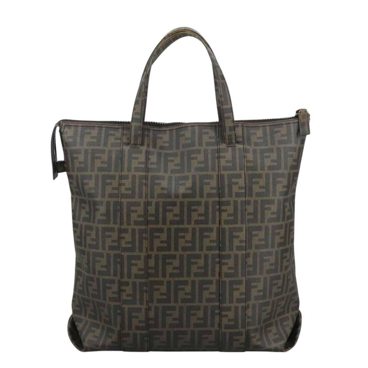 Fendi Zucca Brown Canvas Tote Bag (Pre-Owned)