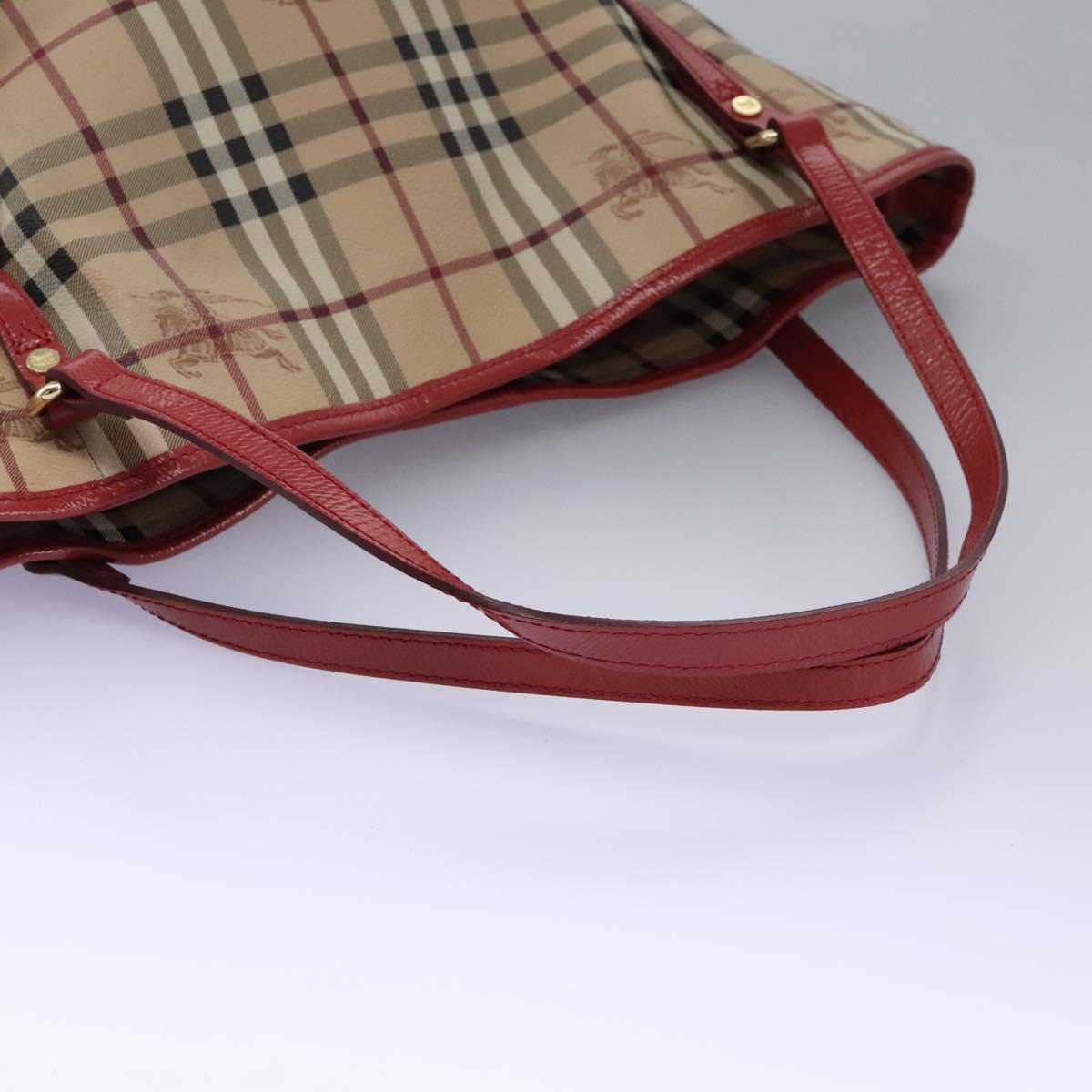 Burberry Haymarket Beige Canvas Tote Bag (Pre-Owned)