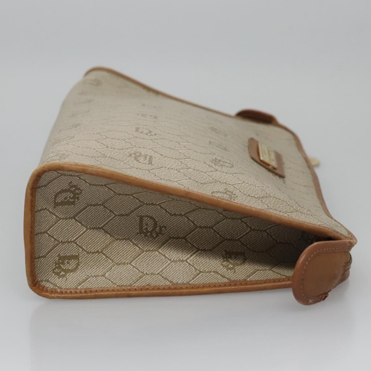 Dior Honeycomb Beige Canvas Clutch Bag (Pre-Owned)