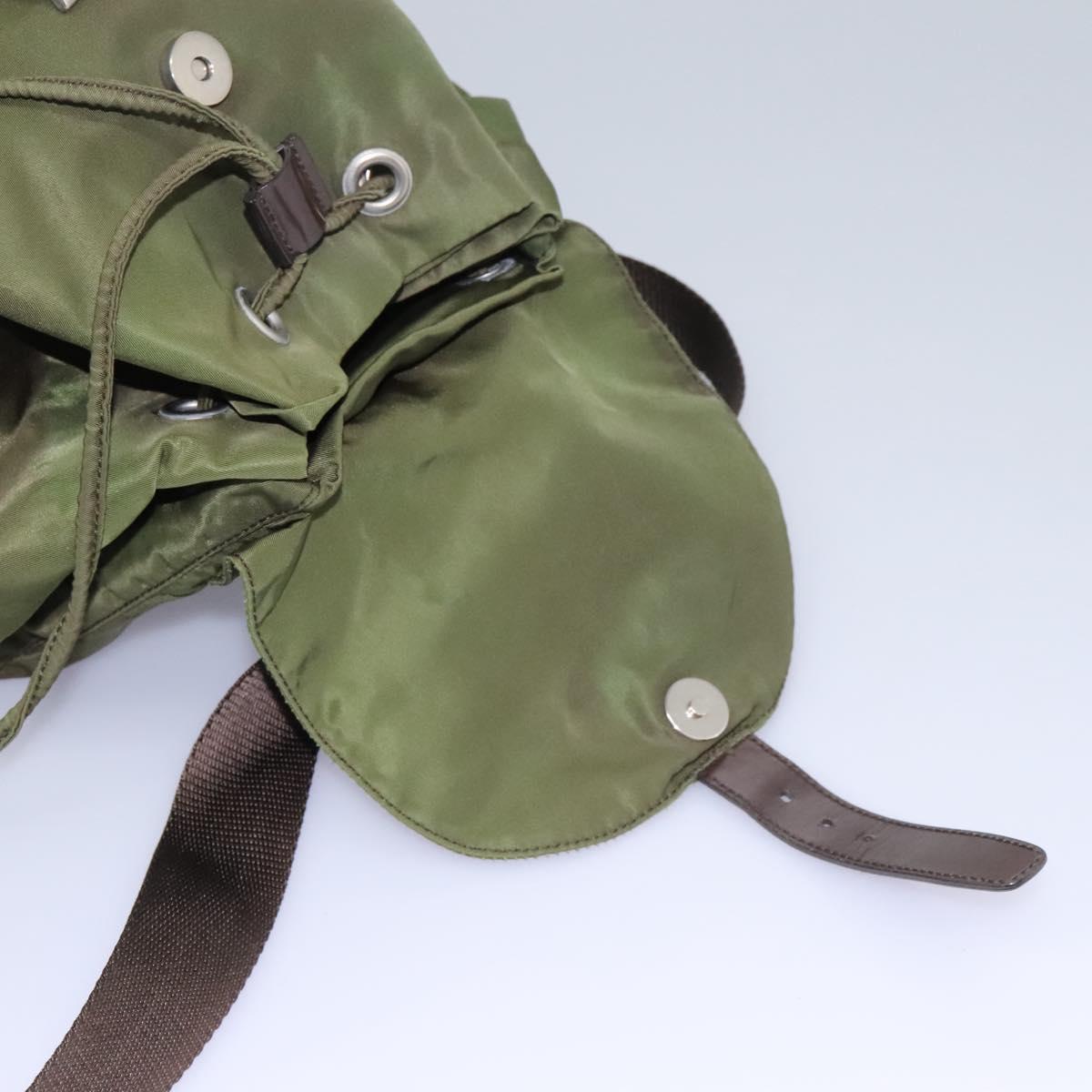 Prada Re-Nylon Khaki Synthetic Backpack Bag (Pre-Owned)