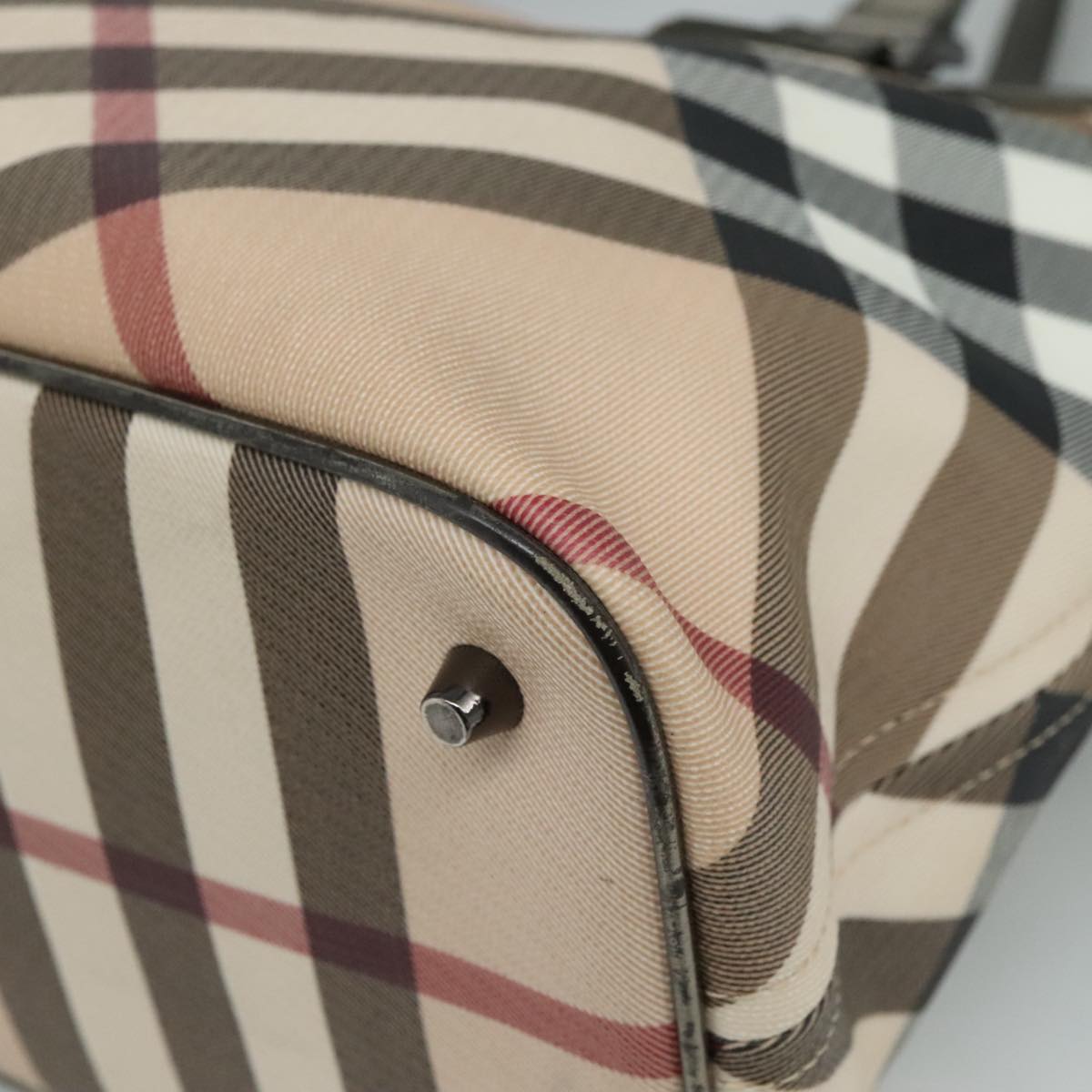 Burberry Nova Check Beige Canvas Tote Bag (Pre-Owned)