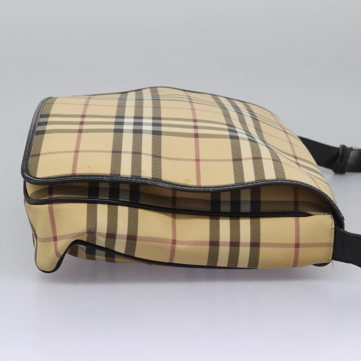 Burberry Nova Check Beige Canvas Shoulder Bag (Pre-Owned)