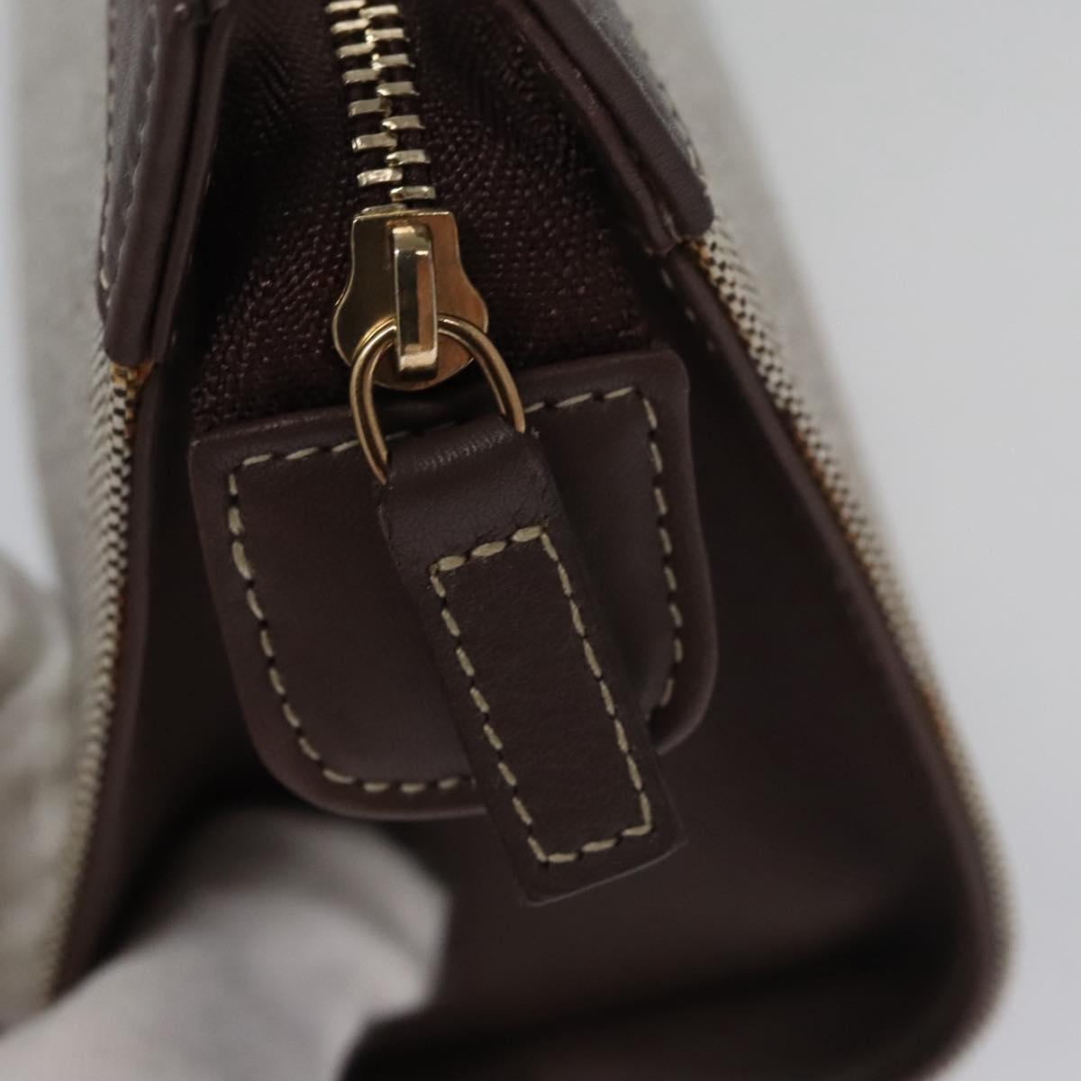 Bulgari Logo Grey Canvas Clutch Bag (Pre-Owned)