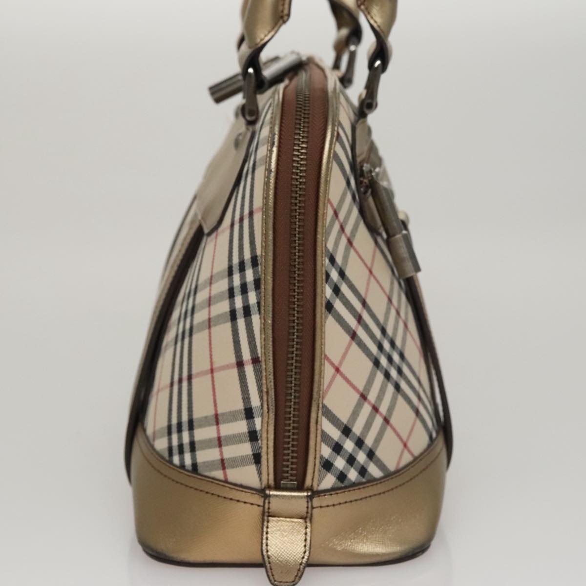 Burberry Nova Check Beige Canvas Handbag (Pre-Owned)