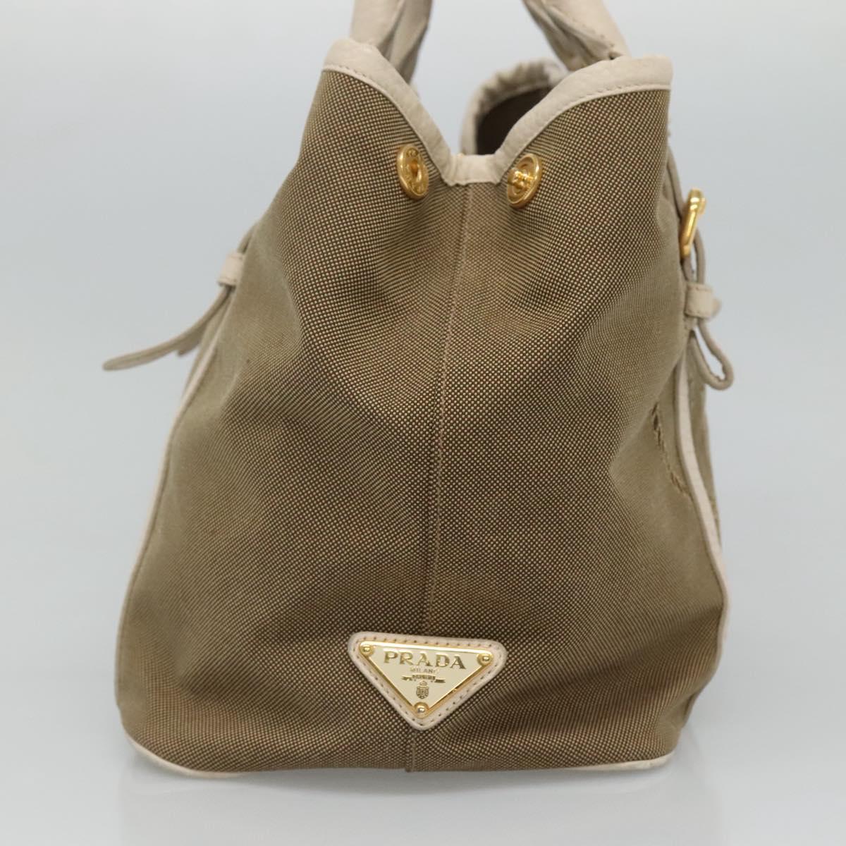 Prada Canapa Beige Canvas Handbag (Pre-Owned)
