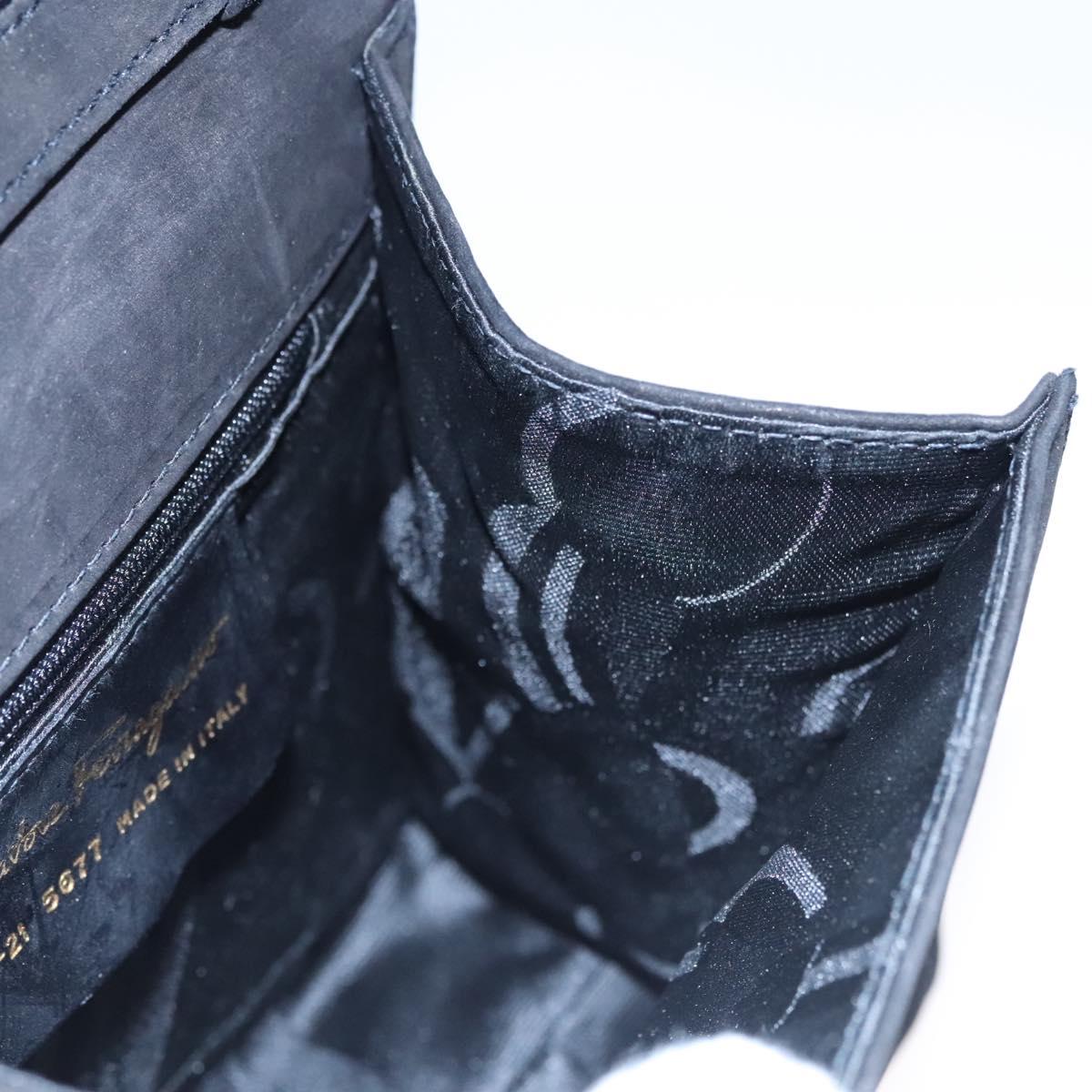 Salvatore Ferragamo Vala Black Suede Handbag (Pre-Owned)