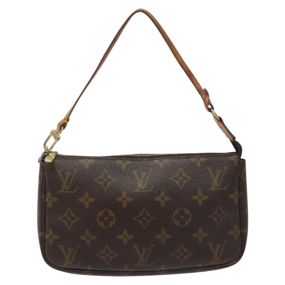Louis Vuitton Pochette Accessoire Brown Canvas Clutch Bag (Pre-Owned)