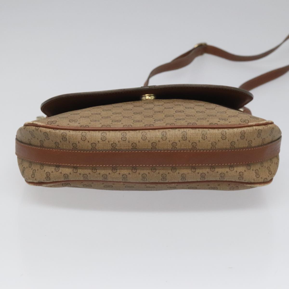 Gucci Micro Small Gg Canvas Brown Canvas Shoulder Bag (Pre-Owned)