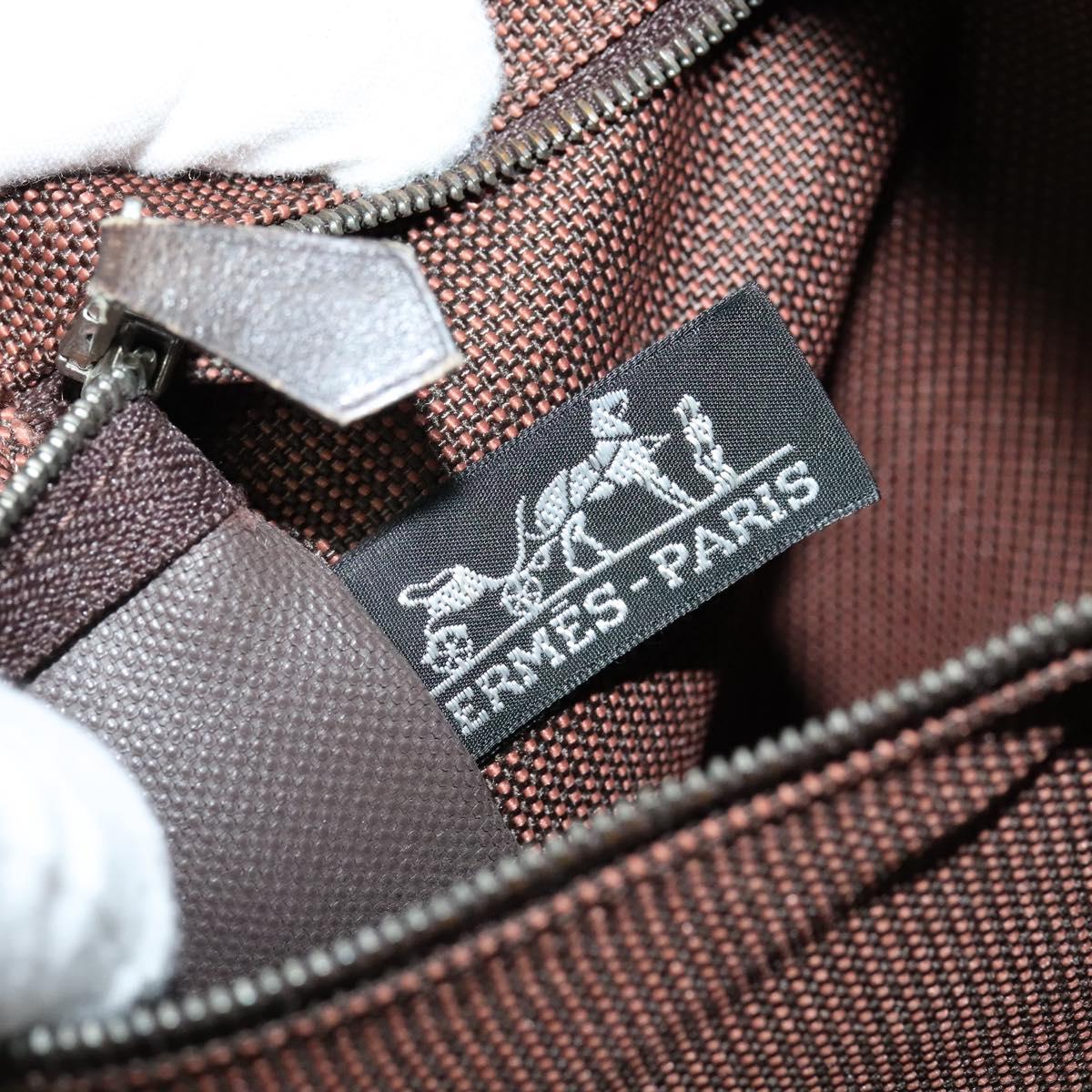 Hermès Herline Brown Canvas Handbag (Pre-Owned)