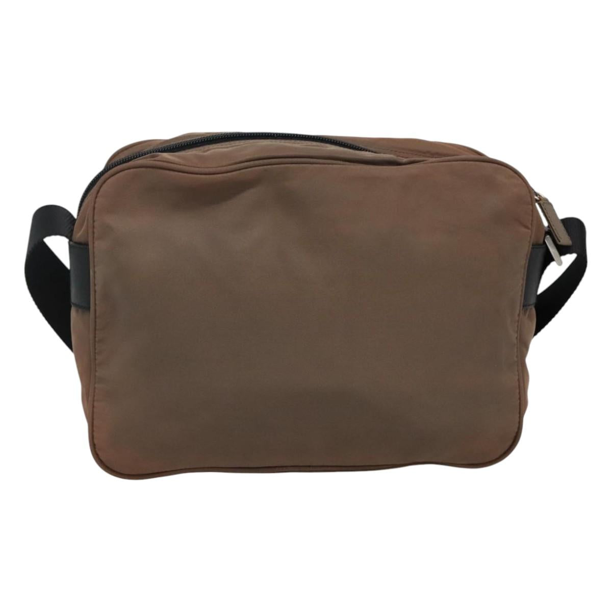 Prada Tessuto Brown Synthetic Shoulder Bag (Pre-Owned)