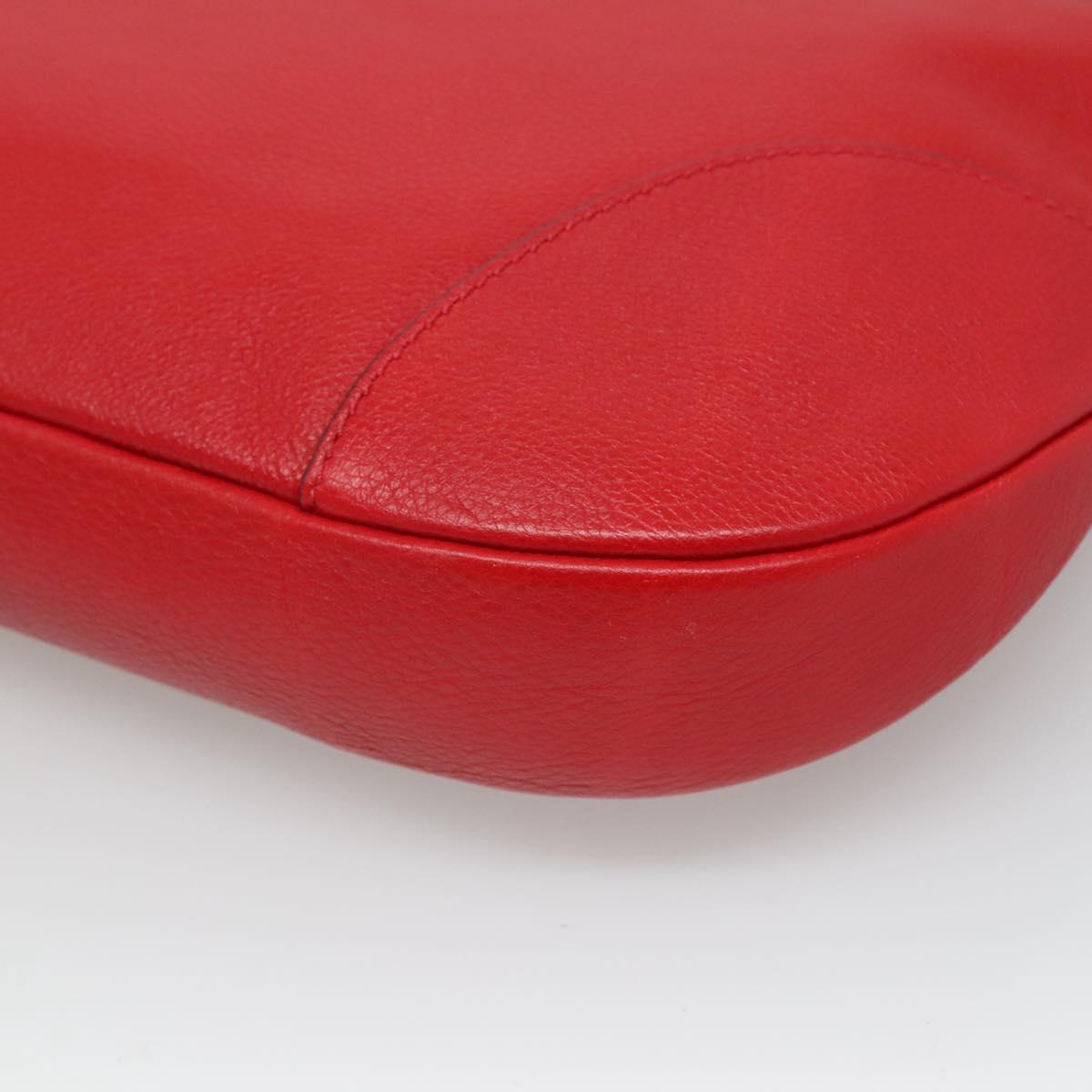 Salvatore Ferragamo Gancini Red Leather Shoulder Bag (Pre-Owned)