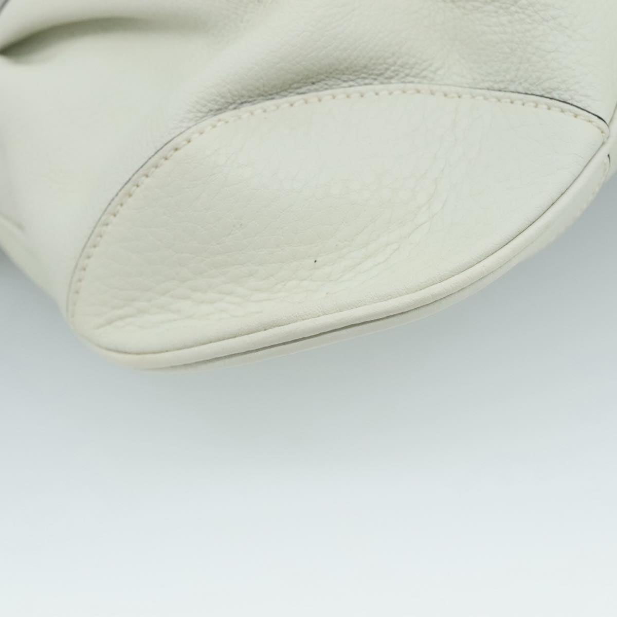 Salvatore Ferragamo Gancini White Leather Handbag (Pre-Owned)