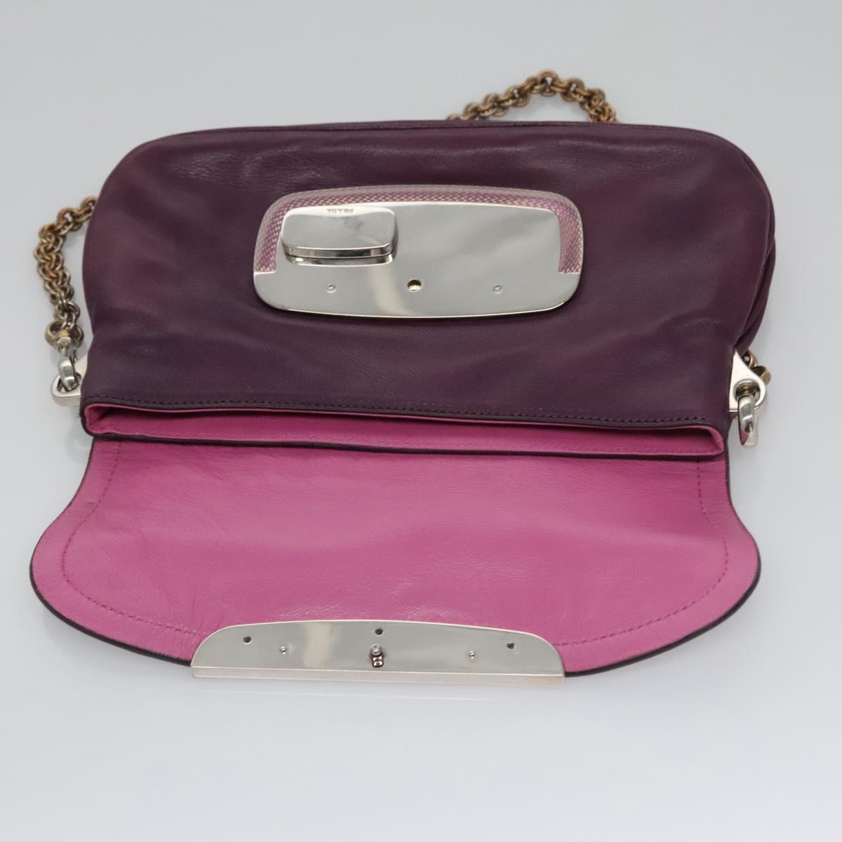 Prada Purple Leather Shoulder Bag (Pre-Owned)