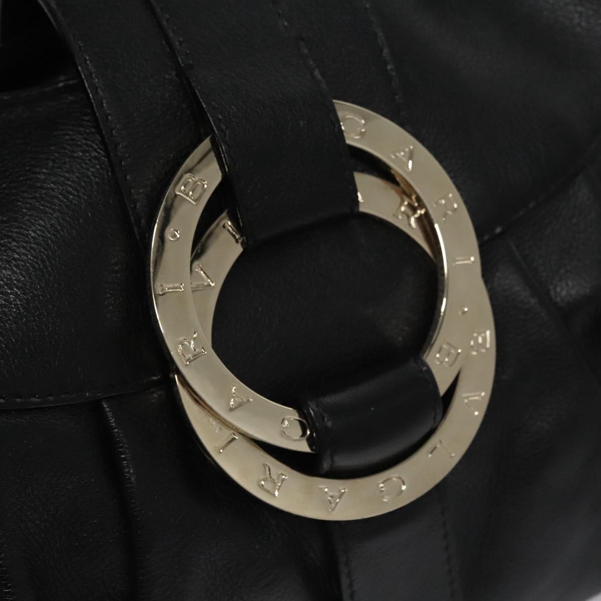Bulgari Chandra Black Leather Handbag (Pre-Owned)