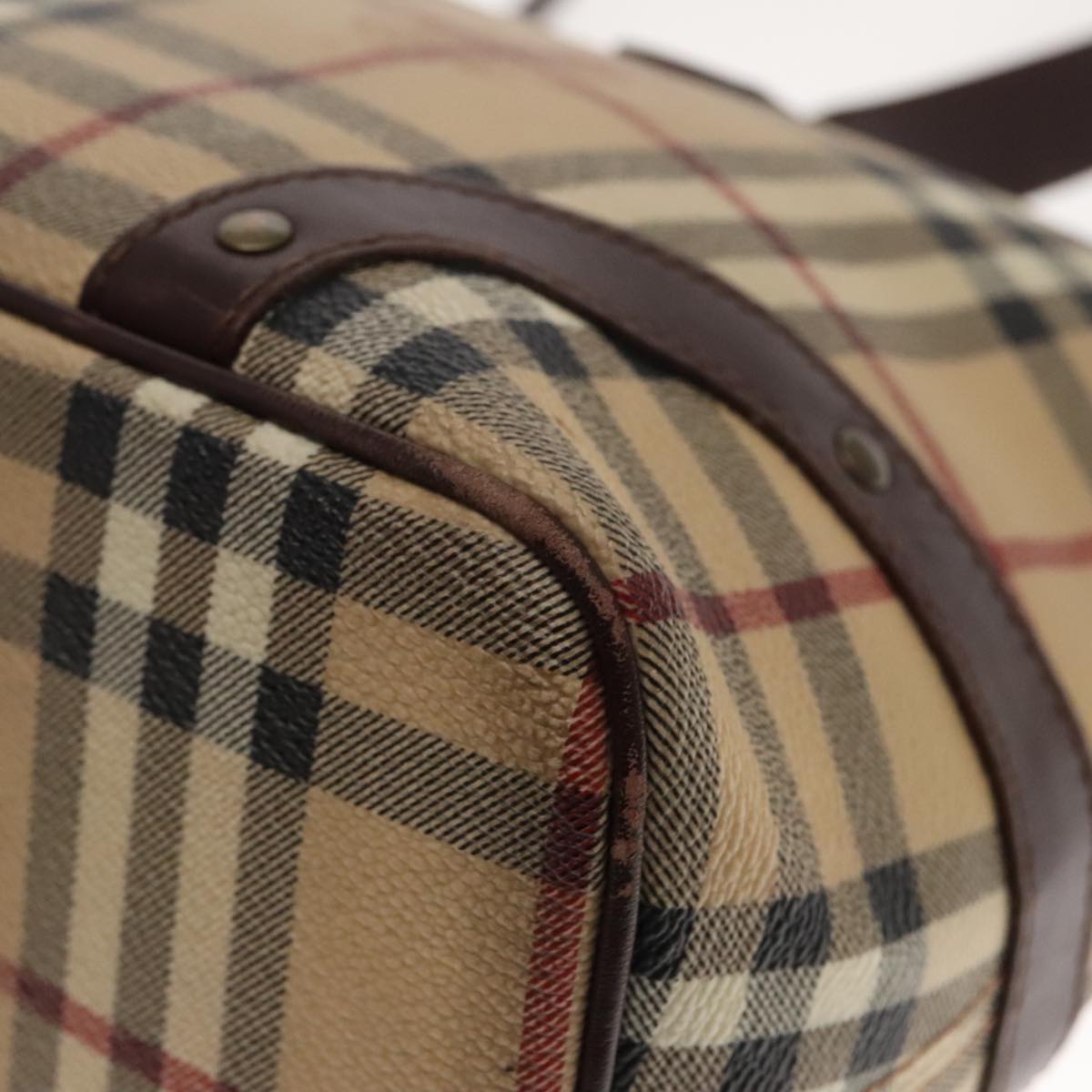 Burberry Nova Check Beige Canvas Tote Bag (Pre-Owned)