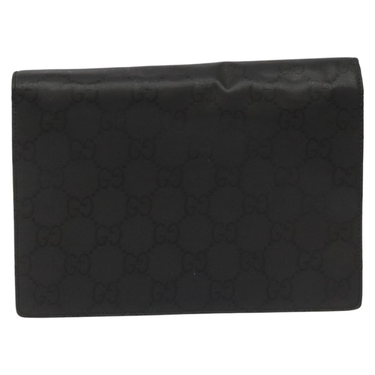 Gucci Gg Canvas Black Canvas Clutch Bag (Pre-Owned)