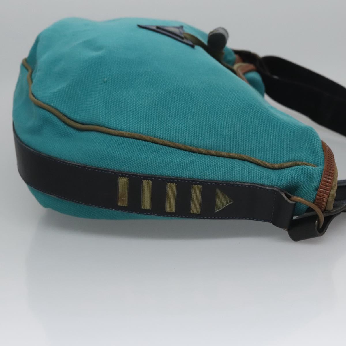 Bally Blue Canvas Handbag (Pre-Owned)