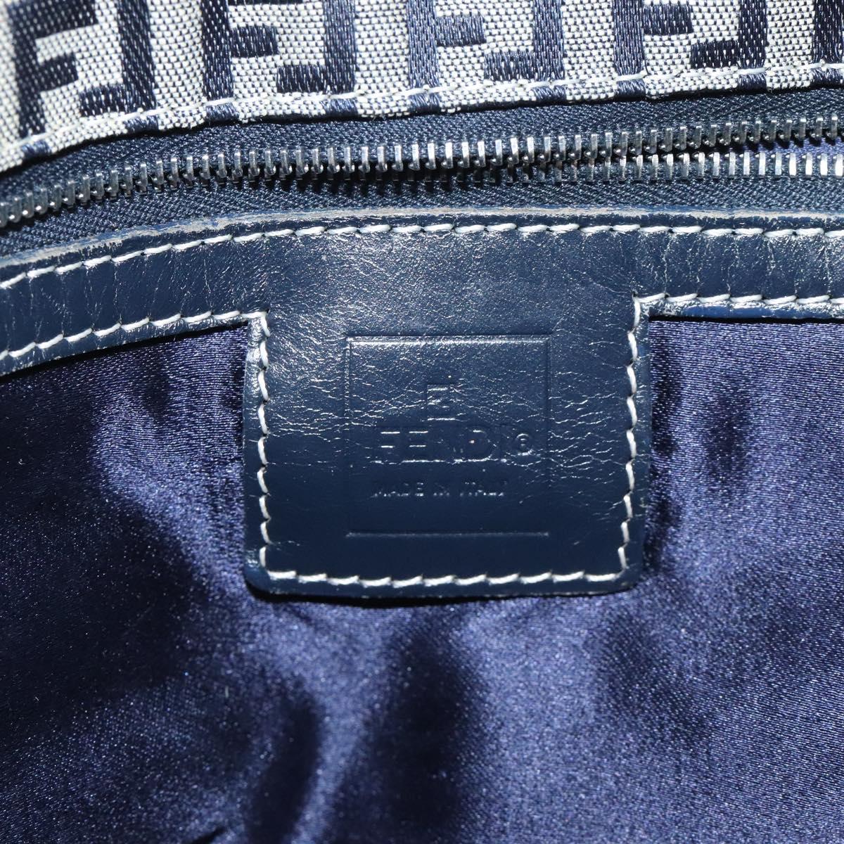 Fendi Zucchino Navy Canvas Shoulder Bag (Pre-Owned)