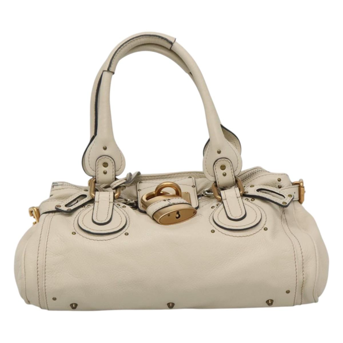 Chloé Paddington White Leather Handbag (Pre-Owned)