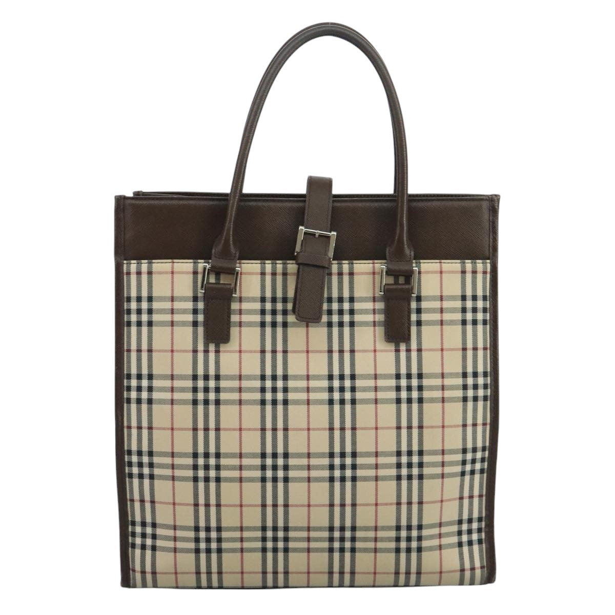 Burberry Nova Check Beige Canvas Tote Bag (Pre-Owned)