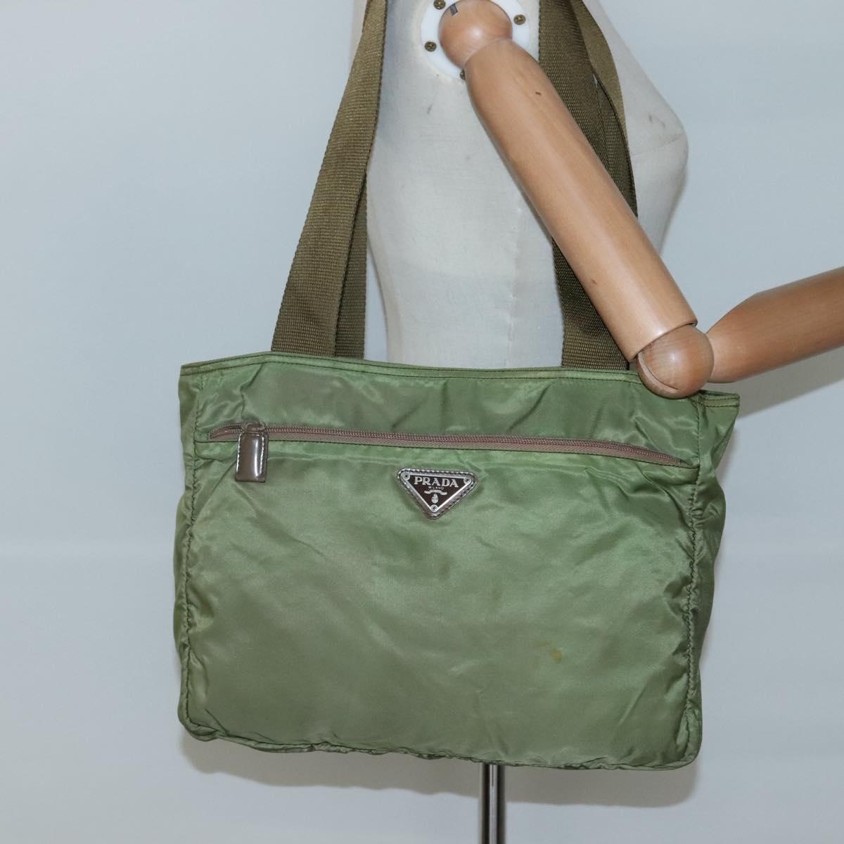 Prada Re-Nylon Khaki Nylon Shoulder Bag (Pre-Owned)