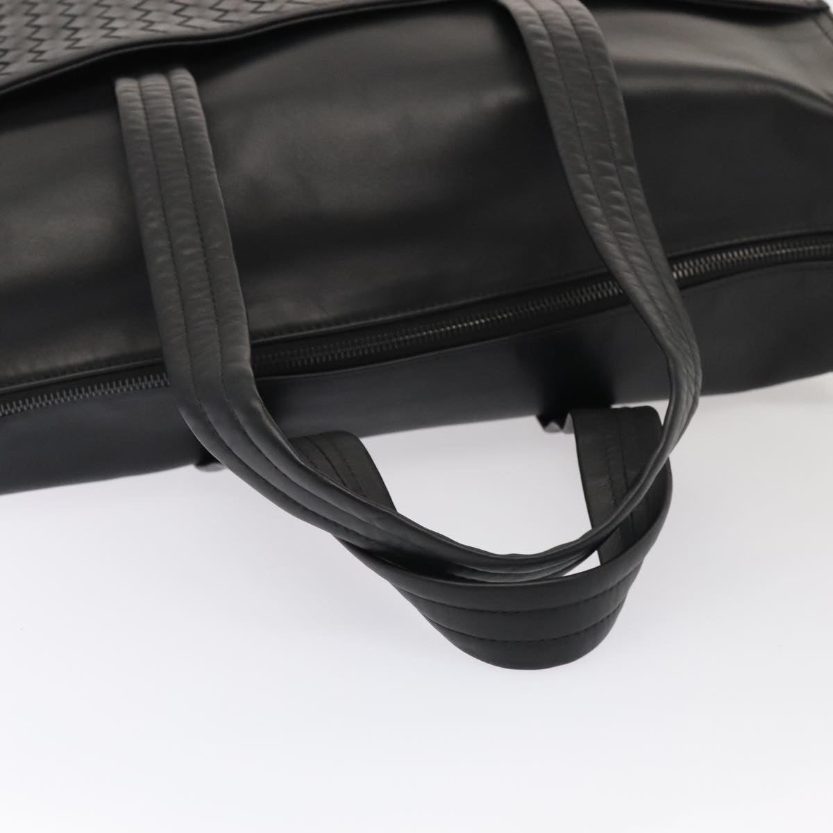Bottega Veneta Intrecciato Black Leather Tote Bag (Pre-Owned)