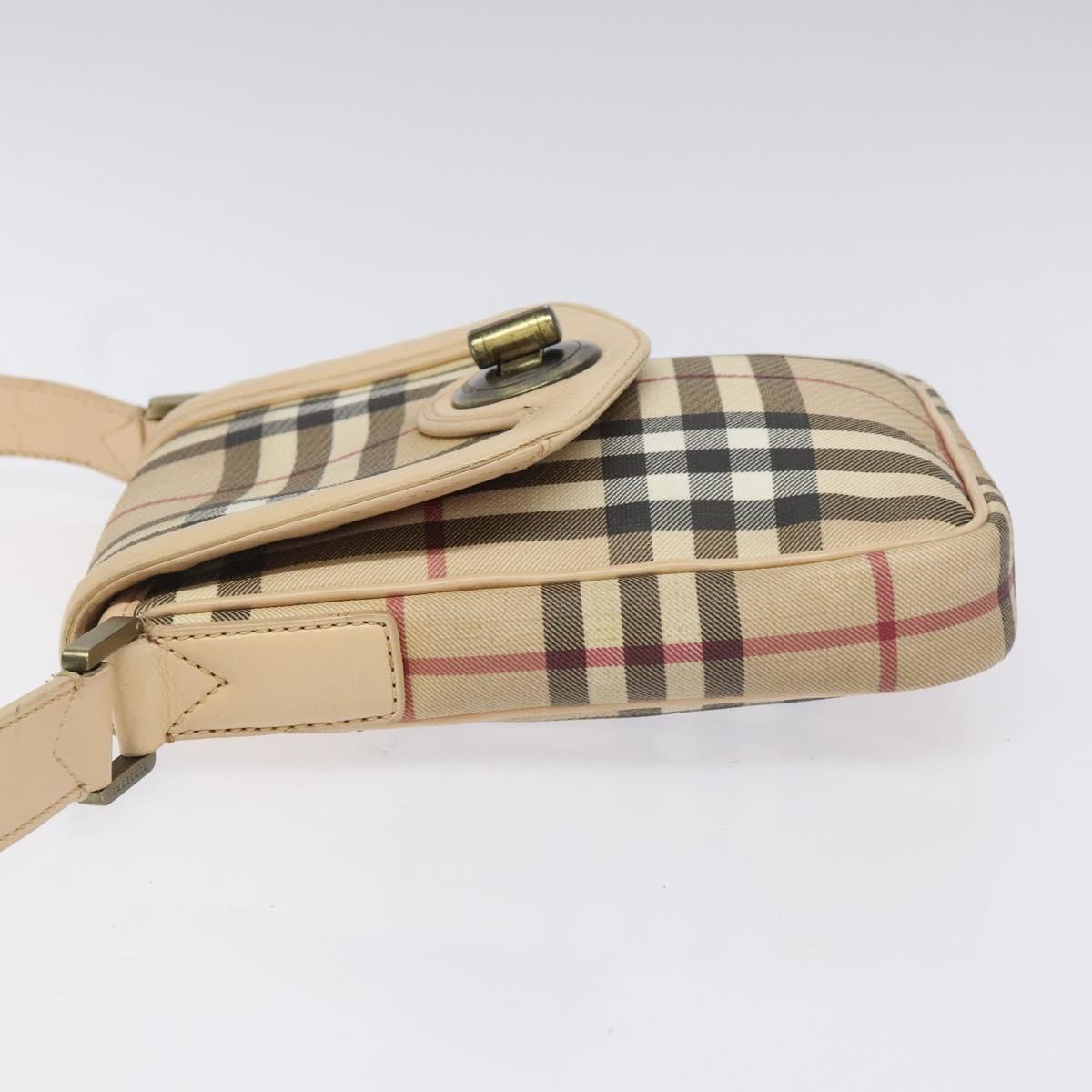 Burberry Nova Check Beige Canvas Shoulder Bag (Pre-Owned)