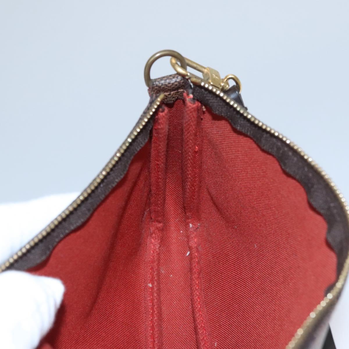Louis Vuitton Pochette Accessoire Brown Canvas Clutch Bag (Pre-Owned)