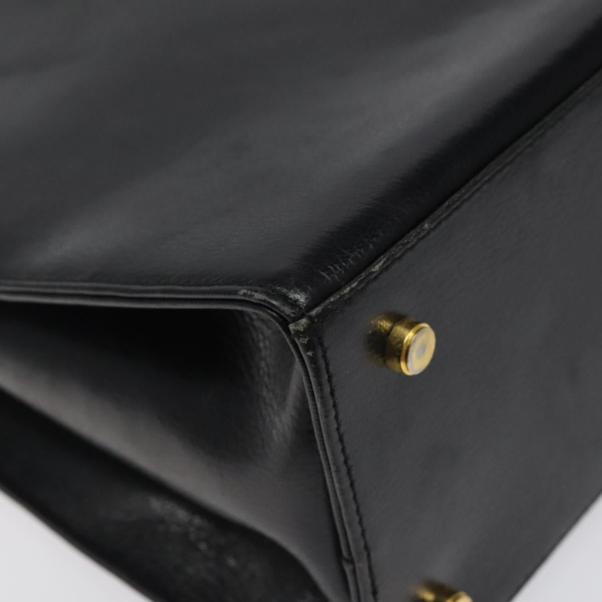 Salvatore Ferragamo Gancini Black Leather Shoulder Bag (Pre-Owned)