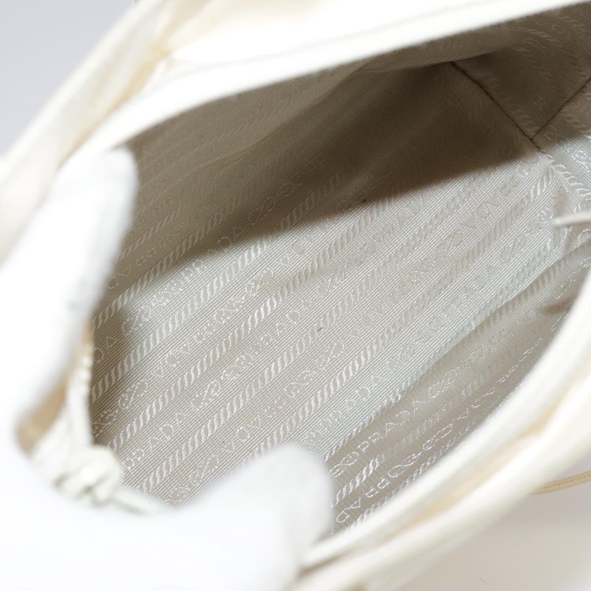 Prada White Patent Leather Tote Bag (Pre-Owned)