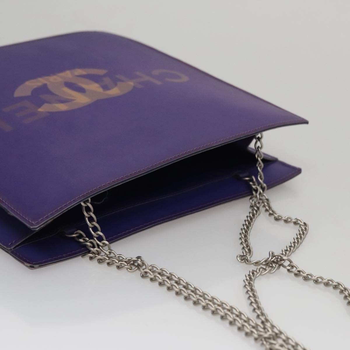 Chanel Coco Mark Purple Vinyl Tote Bag (Pre-Owned)