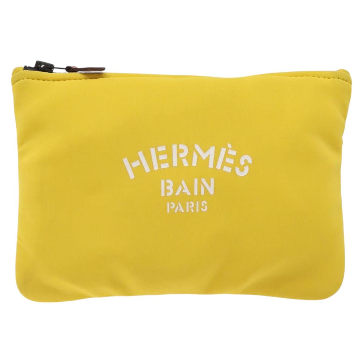 Hermès Neobain Yellow Nylon Clutch Bag (Pre-Owned)