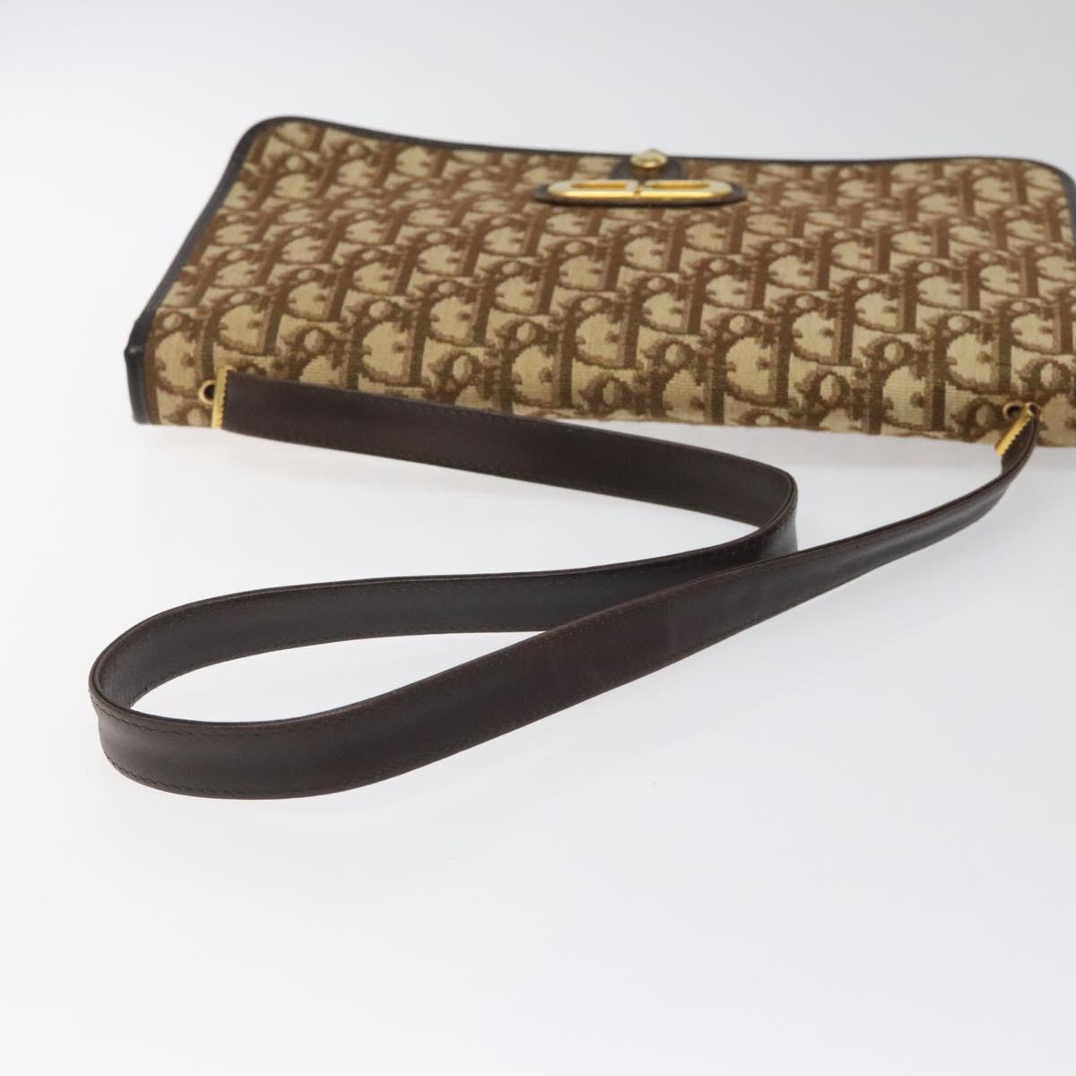 Dior Trotteur Brown Canvas Shoulder Bag (Pre-Owned)