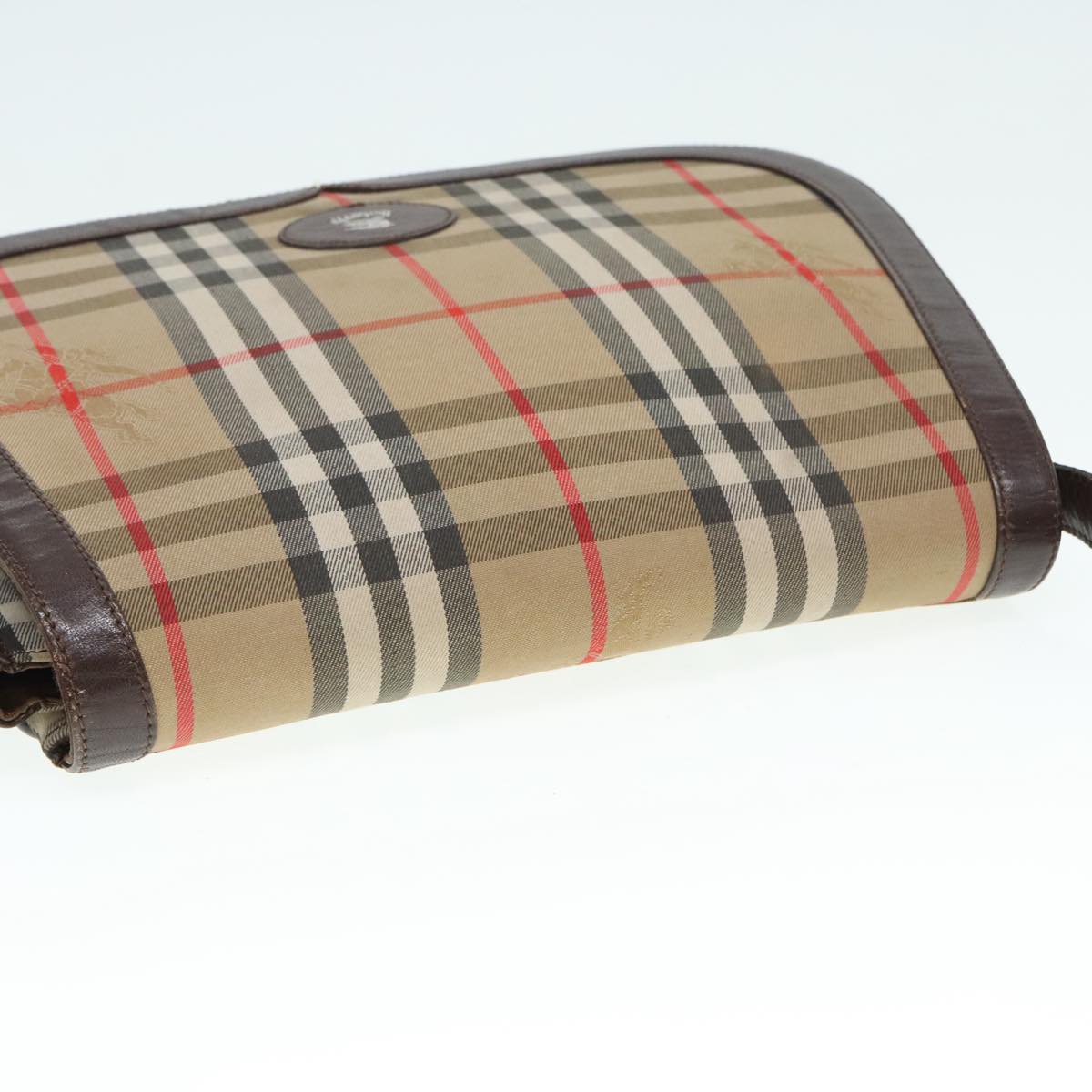 Burberry Nova Check Beige Canvas Shoulder Bag (Pre-Owned)