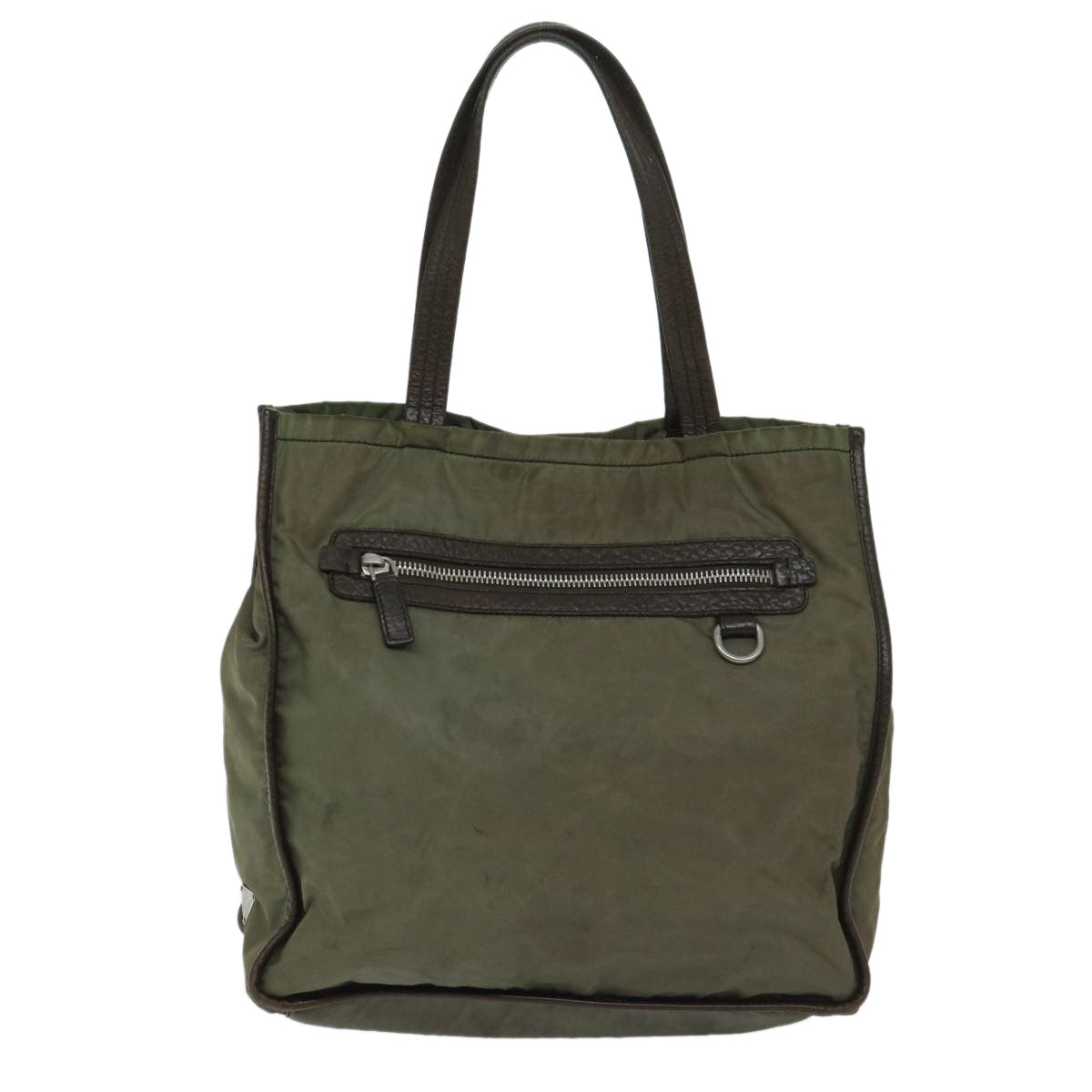 Prada Tessuto Khaki Synthetic Tote Bag (Pre-Owned)