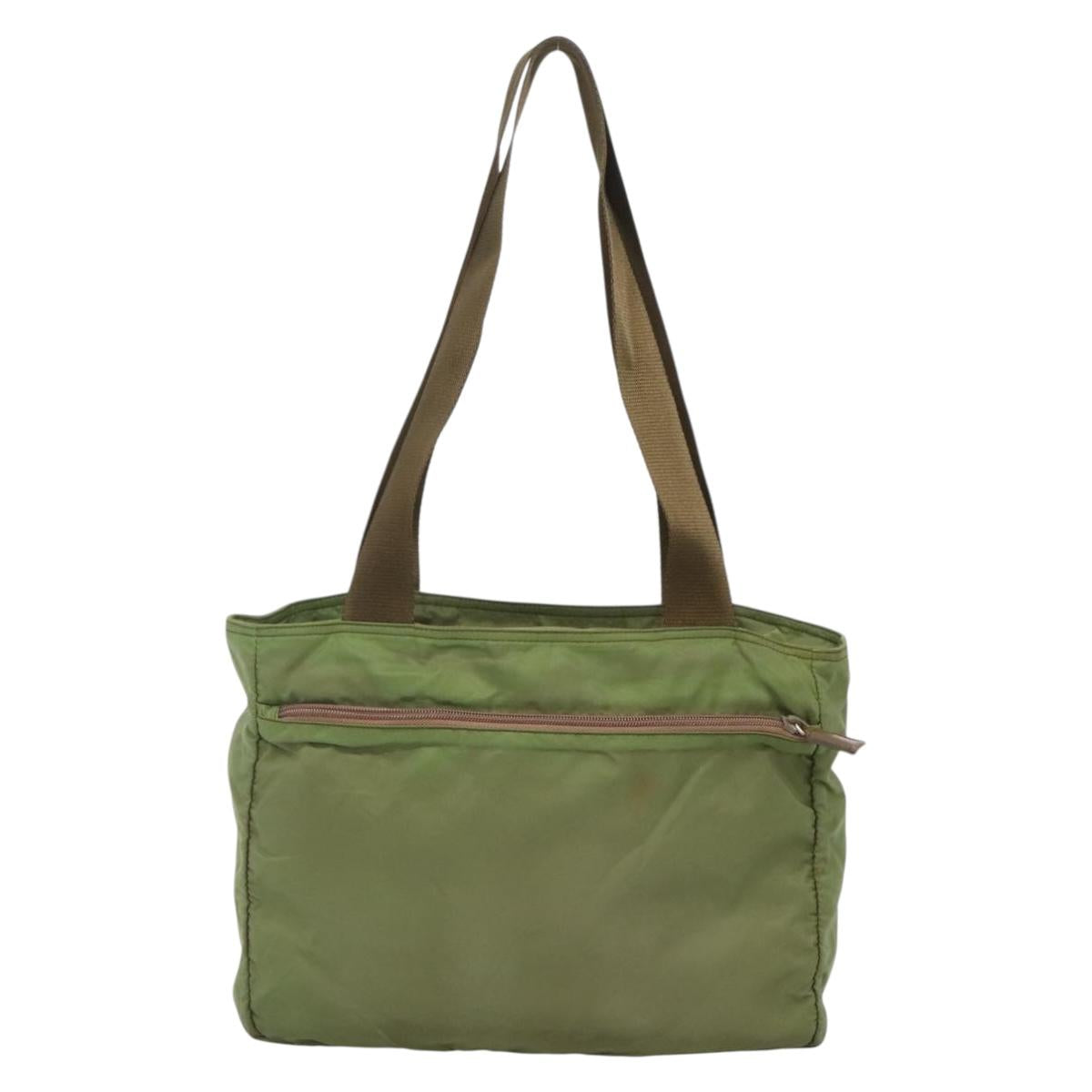 Prada Re-Nylon Khaki Nylon Shoulder Bag (Pre-Owned)