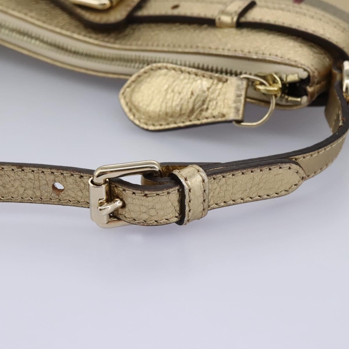 Burberry Haymarket Beige Canvas Shoulder Bag (Pre-Owned)